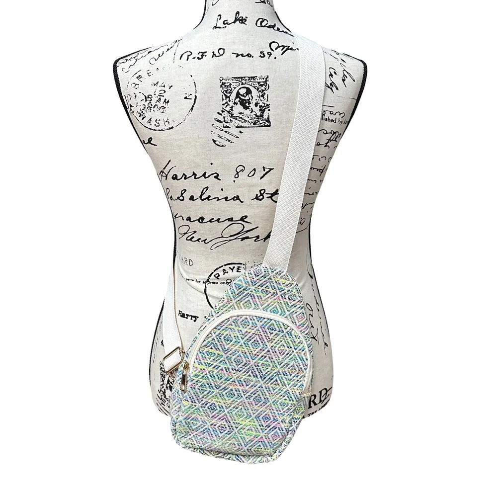 Aztec Print Crossbody Sling Bag Lightweight Geometric Backpack Travel Bag - Picture 7 of 11